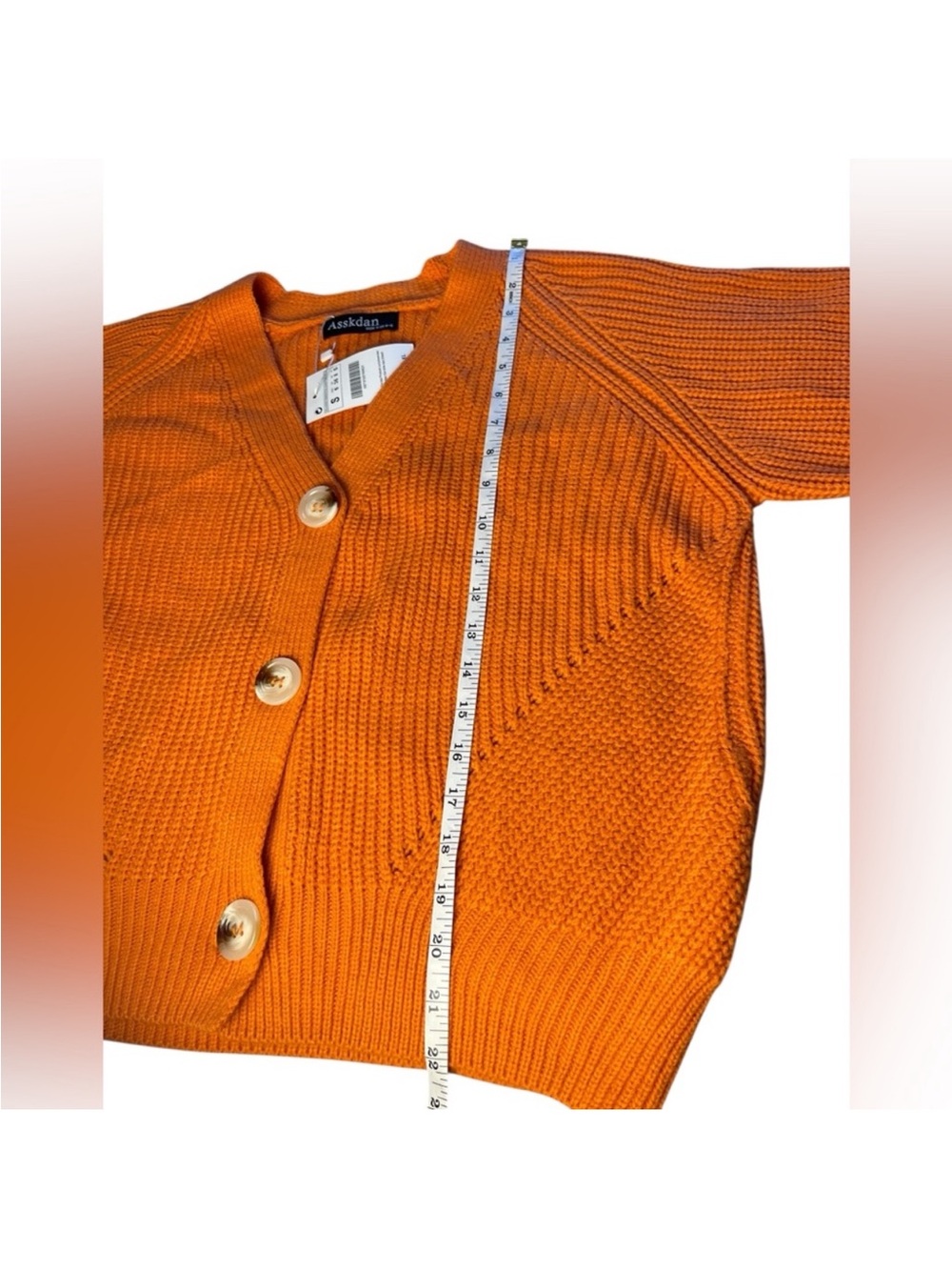 Asskdan Women's V-Neck Button
Down Knit Lantern Sleeves
Cardigan Size Small - Picture 7 of 11